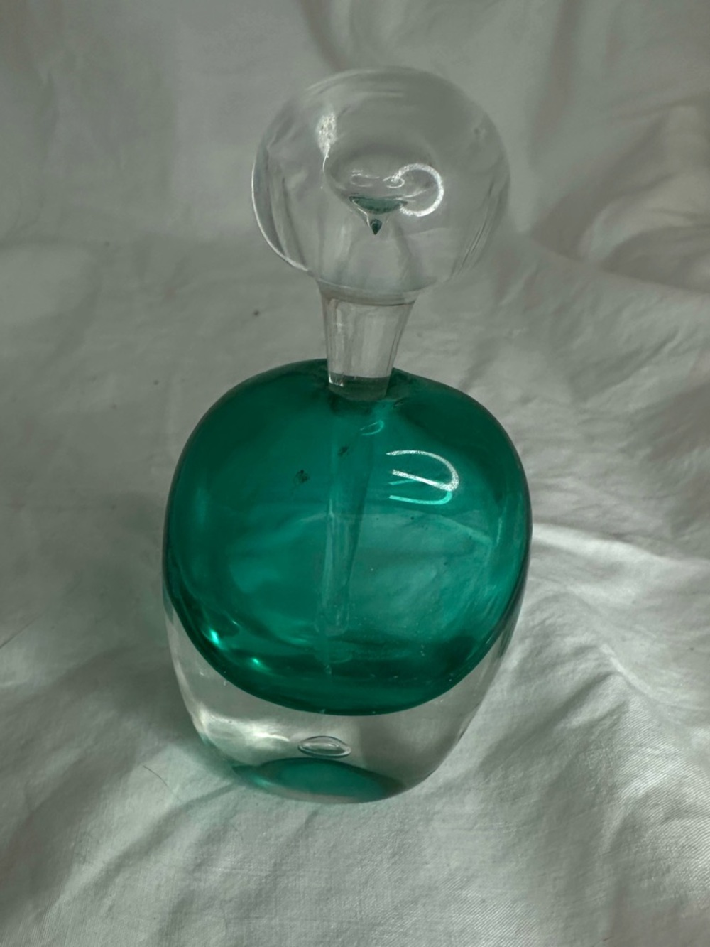Elegant Green Glass Perfume Bottle